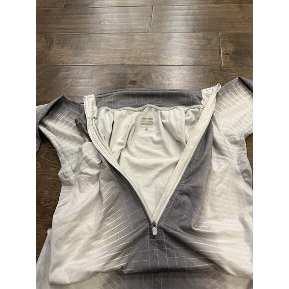 Nike Pro Womens Thermal White Gray 1/2 Zip Running Jacket Size M MEDIUM 585565 - Picture 5 of 10